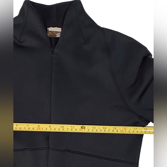 Athleta Cassidy Long Sleeve Scuba Zip Front Ponte Knit Dress Black Women's Large - Picture 9 of 10